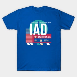 Washington, D.C. (IAD) Airport Code Baggage Tag E T-Shirt